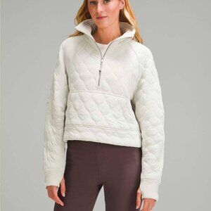 Lululemon Scuba Oversized Quilted Half Zip - Bone - Women's Size XS/S - LW3HFKS